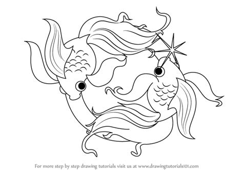 Learn How to Draw Pisces Zodiac Sign (Zodiac Signs) Step by Step ...