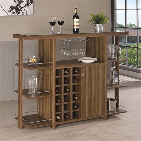 Coaster Bar Units and Bar Tables Modern Bar Unit with Wine Bottle Storage | A1 Furniture ...