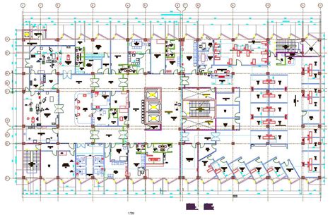 Download Hospital Building Design Layout Floor Plan AutoCAD File - Cadbull