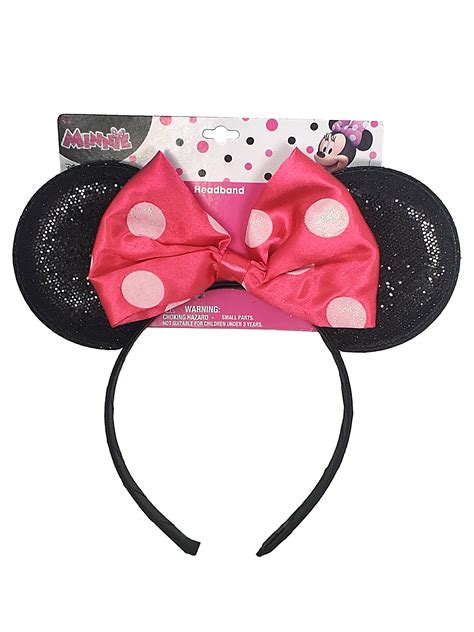 Minnie Mouse Girls Pink Headband with Ears & Bow 678634479976 | eBay