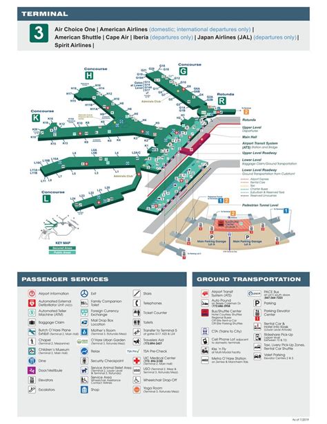 O'Hare Airport Terminal3 Map | Ohare airport, O'hare international airport, Airport