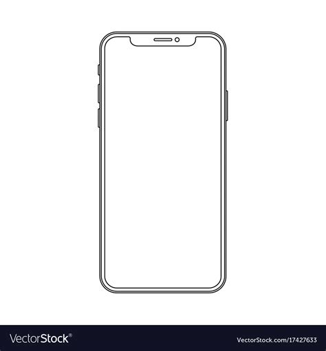 Outline line drawing modern smartphone elegant Vector Image