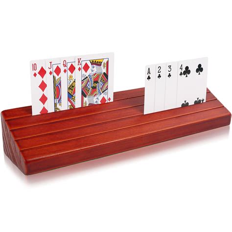 LotFancy Playing Card Holder for Kids Seniors, Wooden Hands Free Card ...