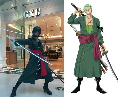 Anime ONE PIECE Roronoa Zoro Cosplay Costume Green Uniform Outfit ...