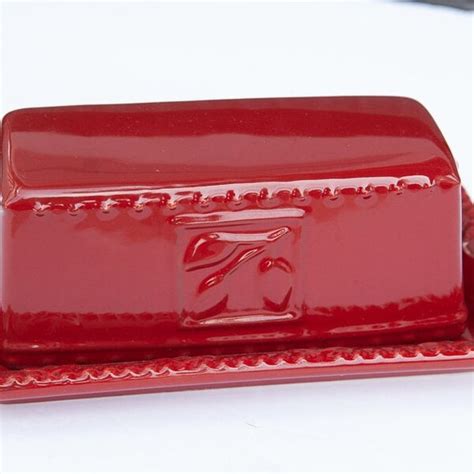 Red Butter Dish - Etsy