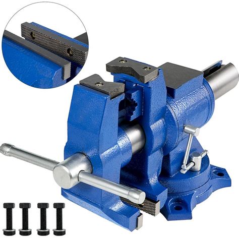 VEVOR Heavy-Duty Bench Vise 6 in. Pipe Vise Bench 30Kn Clamping Force for Clamping Fixing ...