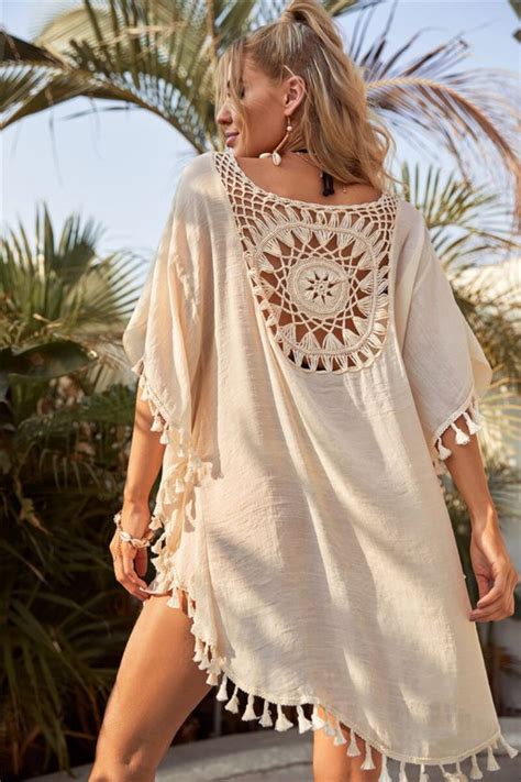 Swimsuit Cover Ups for Swimwear, Women Tassel Beach Dress , Cotton Tunic 2021 , Summer Beachwear ...