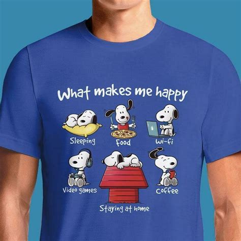 Snoopy Apparel for Adults T Shirt Mens Vintage Peanuts Womens Tops Men's Color T Shirt