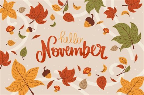 Free Vector | Flat hello november background for autumn