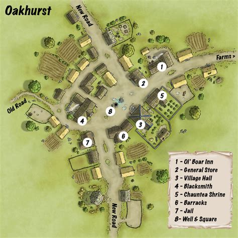 Map of Oakhurst D&D