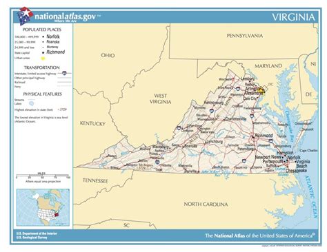 Map of Virginia - Public domain geographic map - PICRYL - Public Domain ...