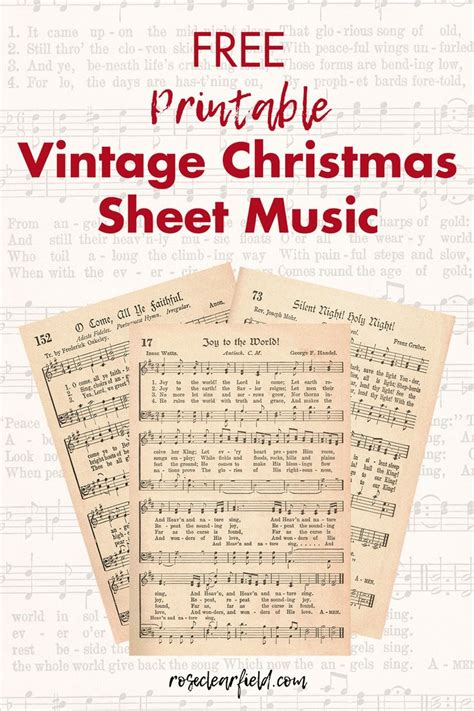 Free Printable Vintage Christmas Sheet Music | Christmas sheet music ...