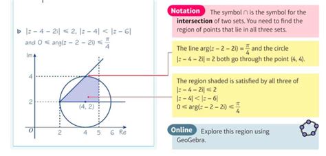 Regions in the Argand Diagram