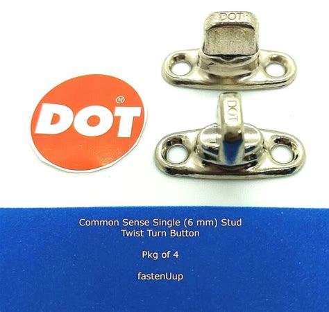 4 DOT Common Sense Twist Turn Button Fastener Single 6mm Stud Canvas, Marine ... | eBay