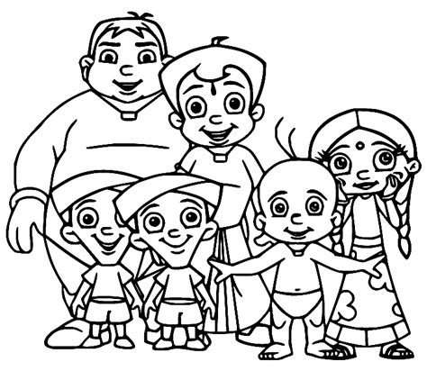 Chota Bheem And Krishna Colouring Pages