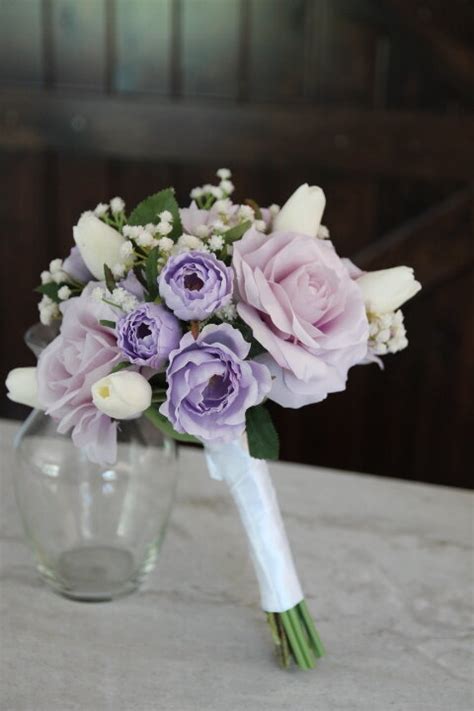 Lavender, White and Silver Silk Wedding Flowers with Bling — Silk Wedding Flowers and Bouquets ...