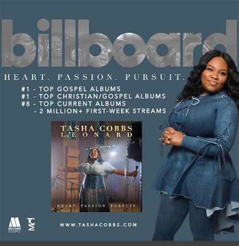 Tasha Cobbs’ Album #HeartPassionPursuit’ emerges as No.1 on Billboard Charts | @tashacobbs ...