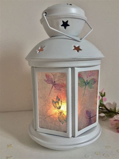 Dragonfly Dragonflies Decorated Lantern Candle Tea Light | Etsy