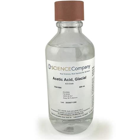 Glacial Acetic Acid, 16oz for sale. Buy from The Science Company.