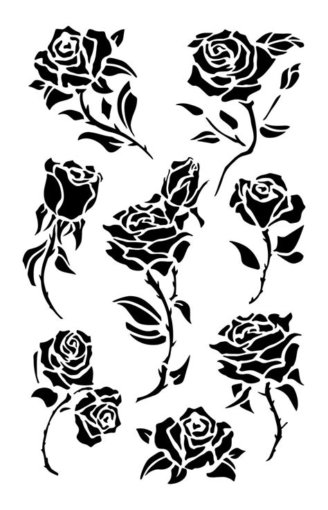 Rose Flower Painting Stencils Wall Decorating Roses Airbrush | Etsy
