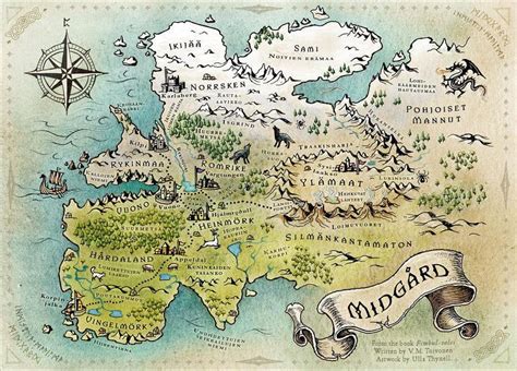 Map of Midgard by Ulla Thynell : r/imaginarymaps