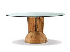 ROUND RECLAIMED WOOD TABLE BRANCUSI TRIANGOLO LINE BY ESTEL GROUP | DESIGN ENRICO TONUCCI