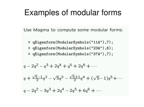 PPT - Introduction to Modular Symbols: Motivation, Examples, Applications PowerPoint ...