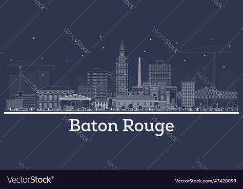 Outline baton rouge louisiana city skyline Vector Image