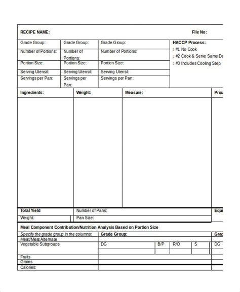 Standardized Haccp Recipe | Deporecipe.co