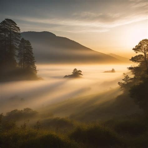 Premium Photo | Foggy mountain landscape