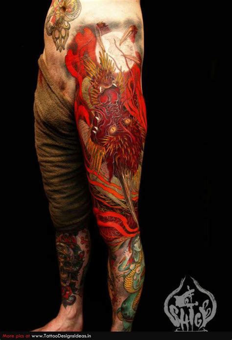 Dragon Leg Tattoos For Men Gallery - SCRIBB LOVE TATTOO DESIGN