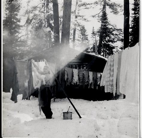 Dorothy hanging up her laundry outside in the winter. | Boundary waters ...