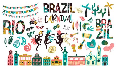 Premium Vector | Brazil carnival big vector clipart isolated ...