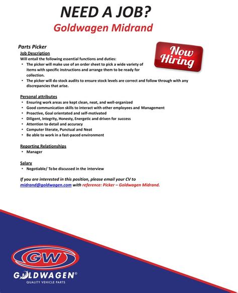 Goldwagen on LinkedIn: #jobalert #salescareers #midrand #goldwagen