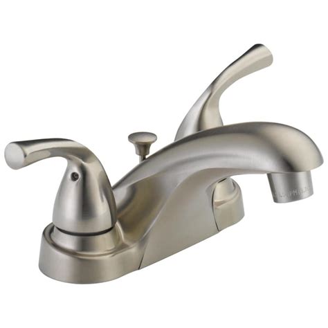 Shop Delta Brushed Nickel 2-Handle 4-in Centerset Bathroom Sink Faucet ...