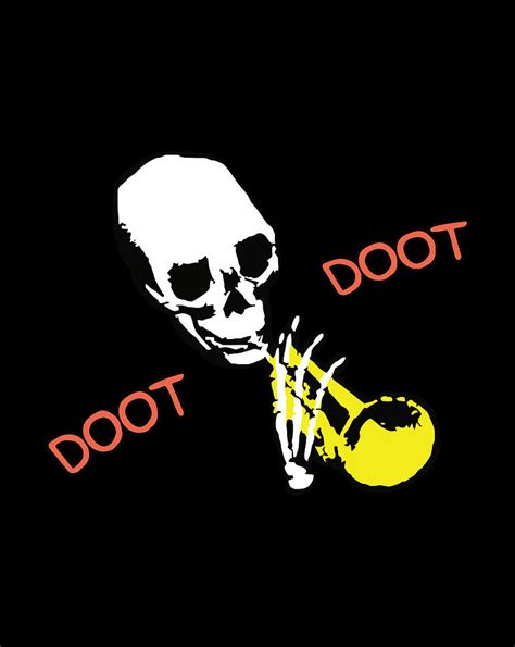 Saxophone Skeleton Doot Doot Meme Halloween Digital Art by Naomi Carter