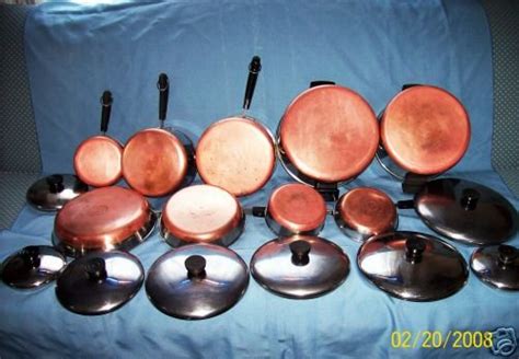 17 pieces of Vintage Revere Ware pots, pans, cookware | #37239240