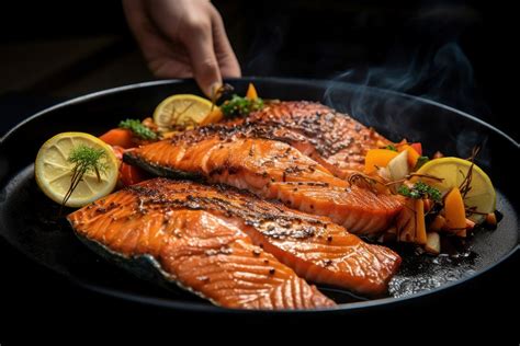 Salmon seafood grilled meat. AI | Free Photo - rawpixel