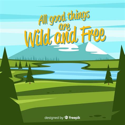 Free Vector | Flat nature background with quote