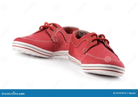 Red shoes. Sneakers stock image. Image of canvas, fashion - 32101819