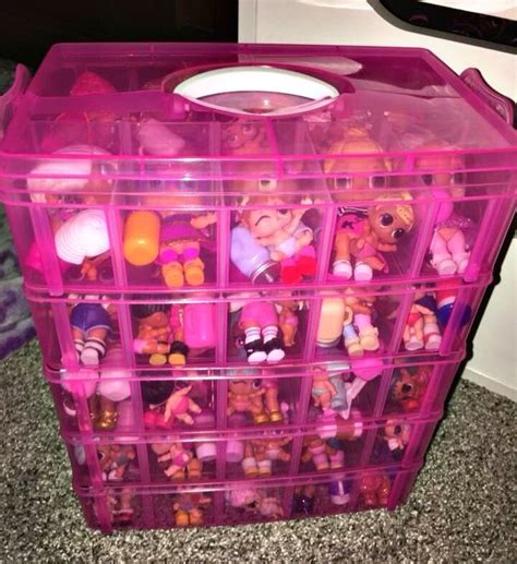 Great way to store all your LOL Surprise Dolls! Stackable pink organizer bin! You can find these ...