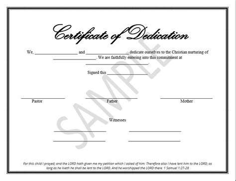 Printable Child Dedication Certificate Templates - The Disciplers