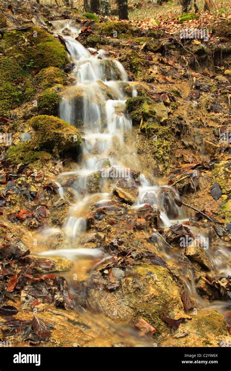 Mountain waterfall in the forest Stock Photo - Alamy