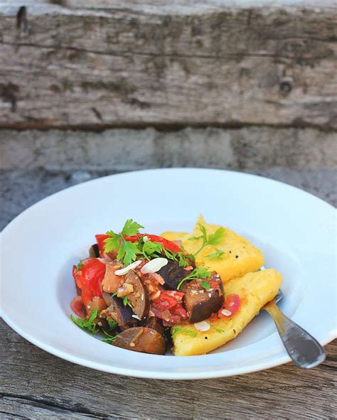 Eggplant Caponata with Grilled Polenta Wedges – Happy Hearted Kitchen