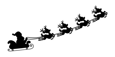 Silhouette Of Santa Claus Sleigh 10721767 Vector Art at Vecteezy