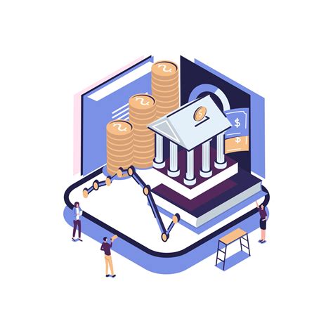 school subject economics flat style isometric illustration vector ...