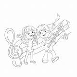 Girl Singing Coloring Page sketch template