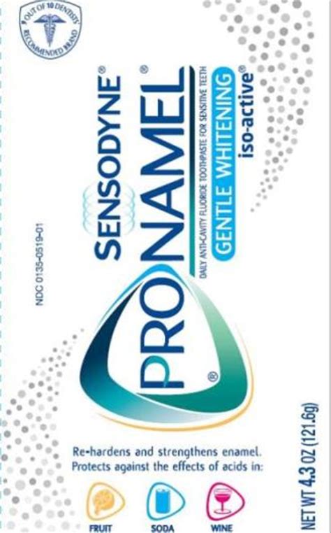 SENSODYNE Pronamel iso-active (gel) GlaxoSmithKline Consumer Healthcare LP