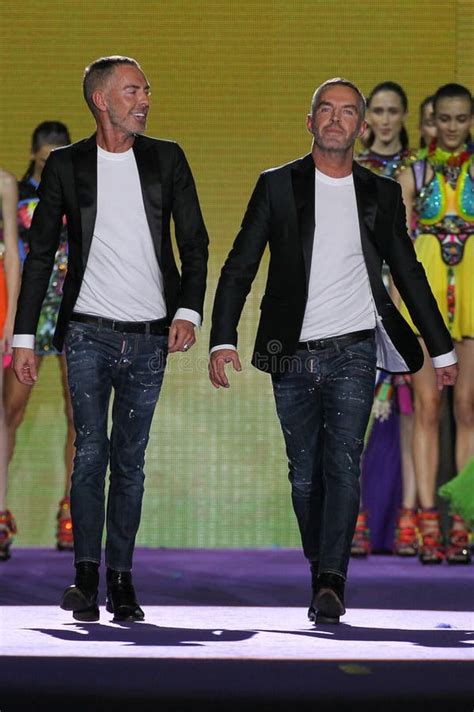 Designers Dean Caten and Dan Caten Walks the Runway after the DSquared2 Fashion Show Editorial ...