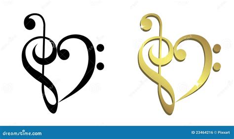 Heart Formed Of Treble Clef And Bass Clef Royalty Free Stock Image - Image: 23464216